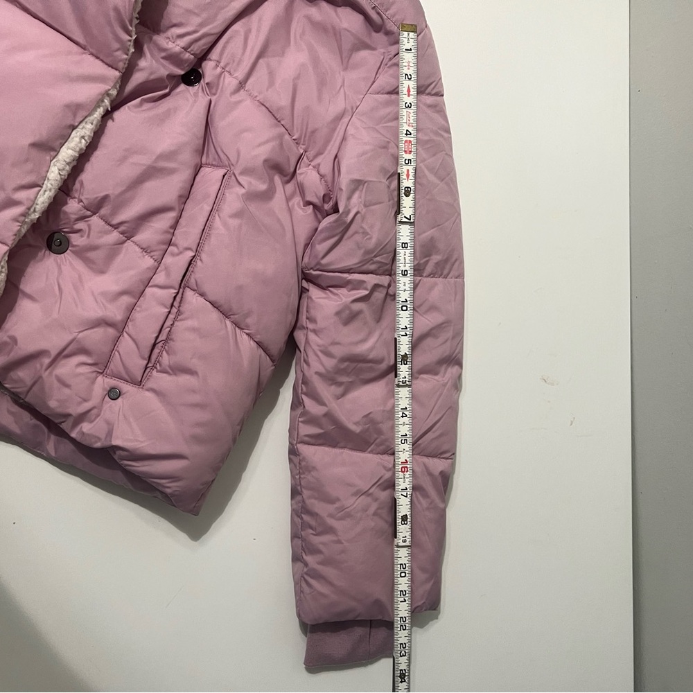 UGG Light Pink Puffer Jacket with Cream Faux Fur - Picture 6 of 8